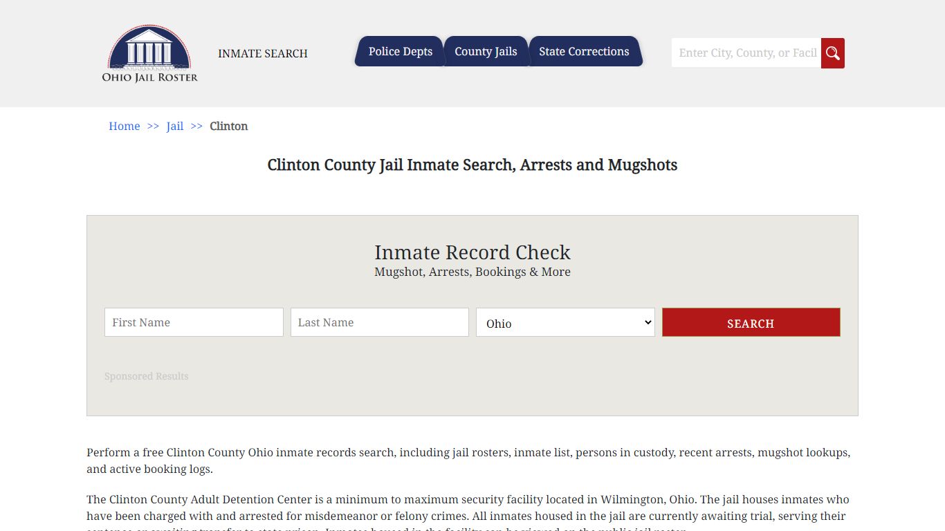 Clinton County Jail Inmate Search, Arrests and Mugshots