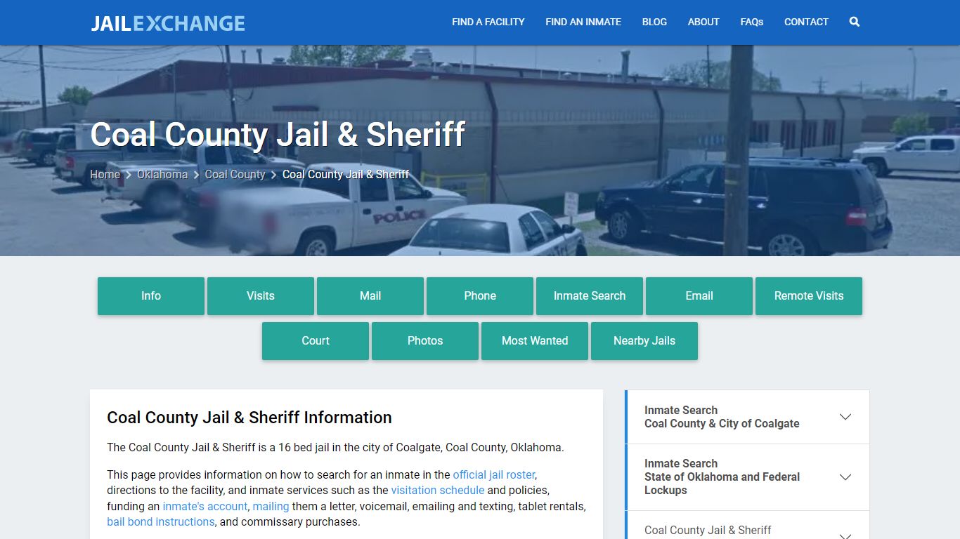 Coal County Jail & Sheriff, OK Inmate Search, Information