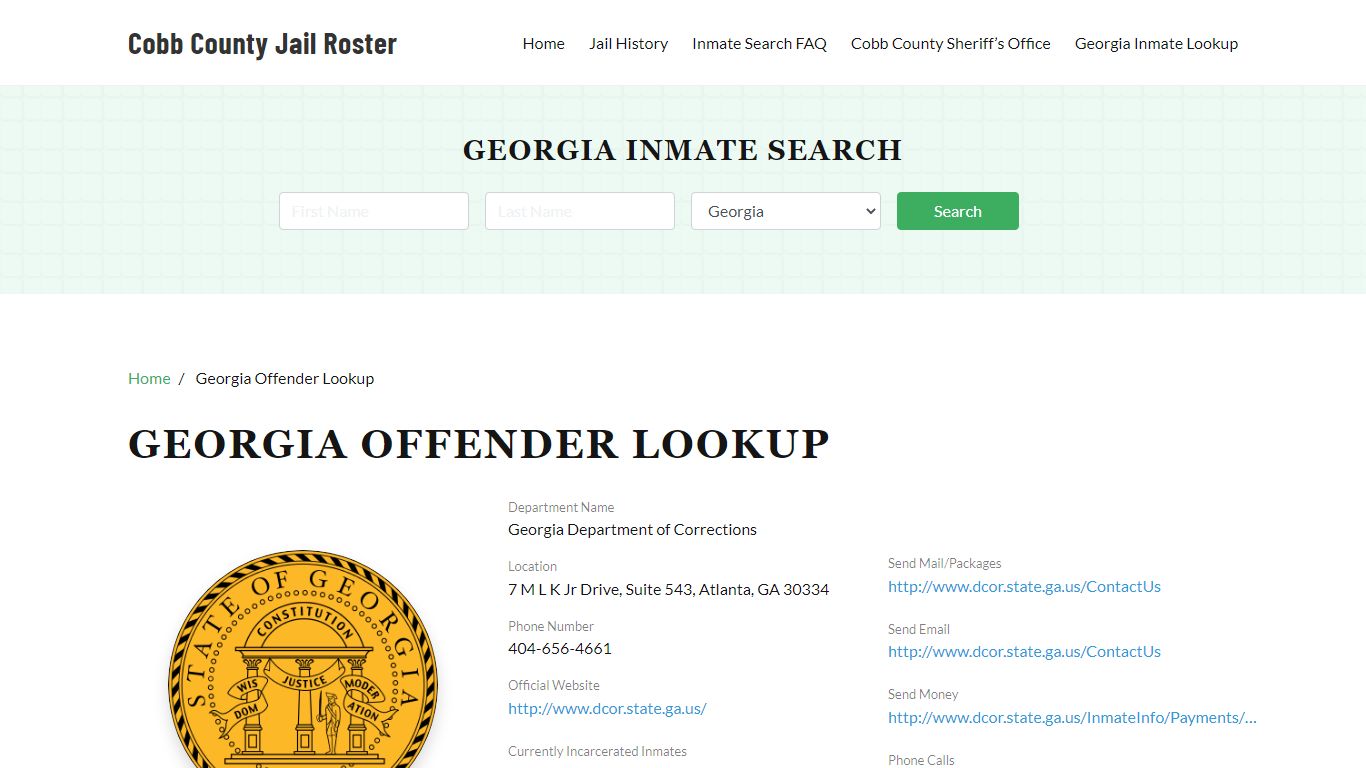 Georgia Inmate Search, Jail Rosters - Cobb County Jail