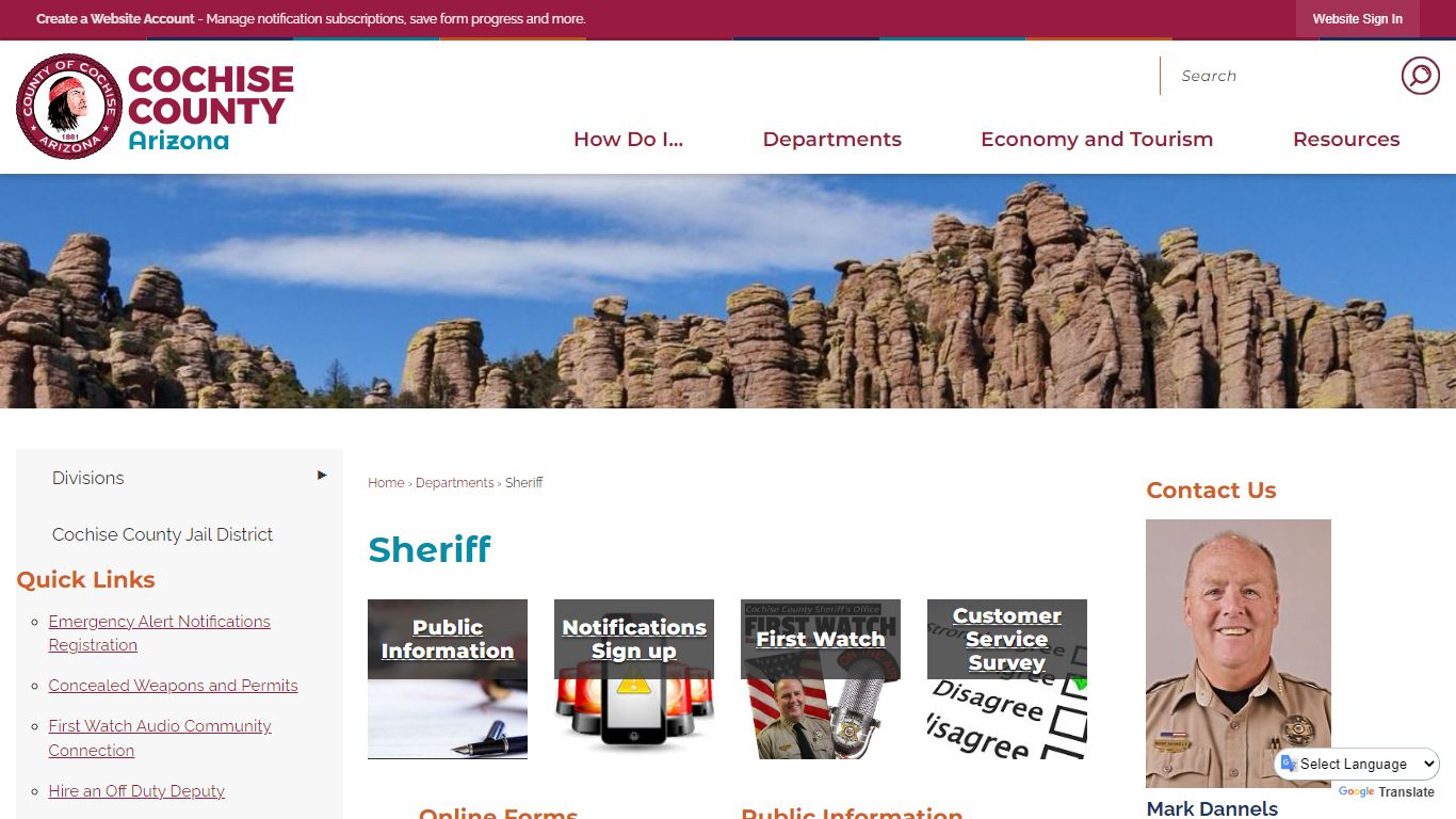Sheriff | Cochise County, AZ - Arizona