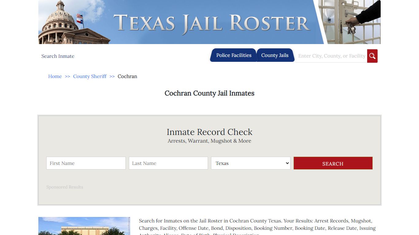 Cochran County Jail Inmates | Jail Roster Search