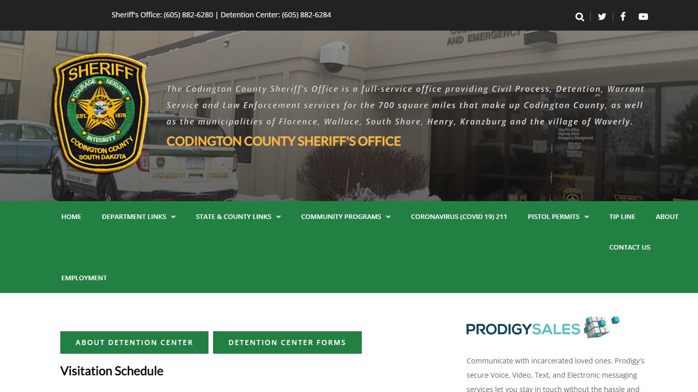 Detention Center – Codington County Sheriff's Office