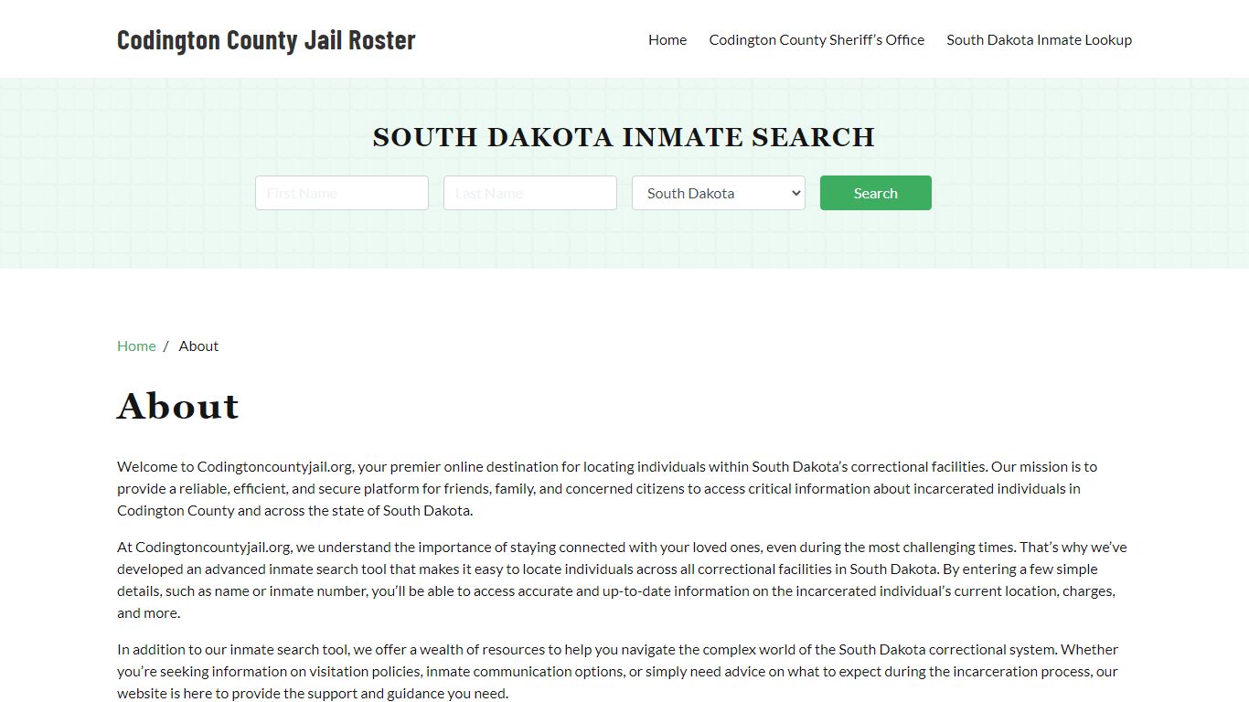 South Dakota Inmate Search