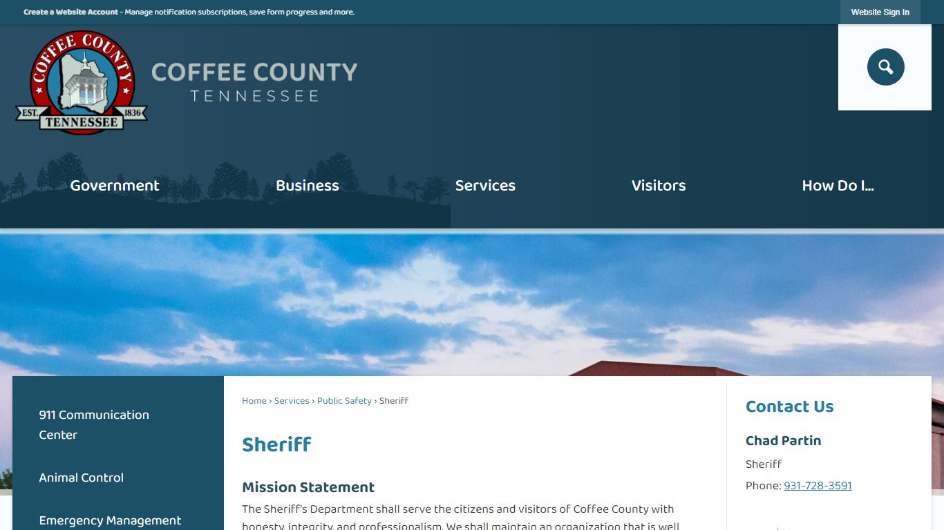 Sheriff | Coffee County, TN