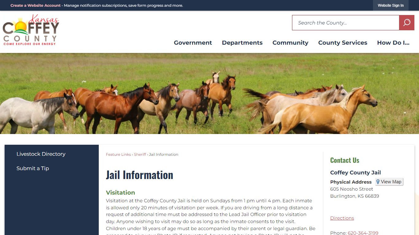 Jail Information | Coffey County, KS