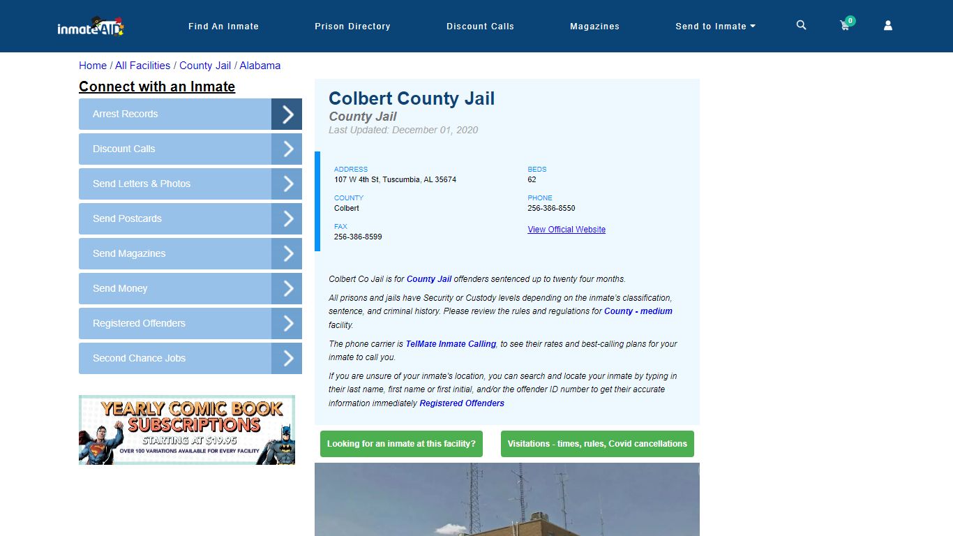 Colbert County Jail - Inmate Locator - Tuscumbia, AL