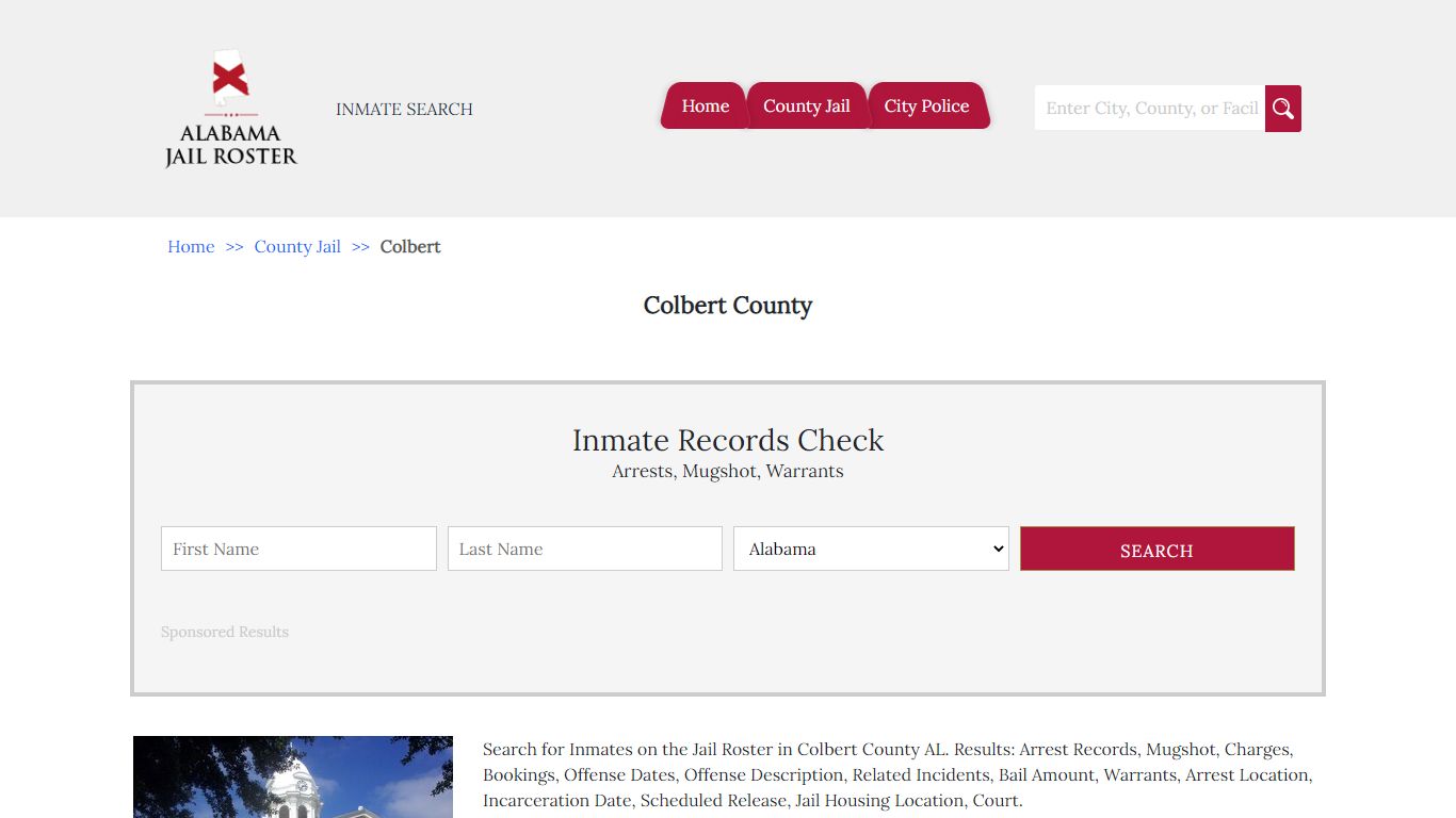 Colbert County | Alabama Jail Inmate Search