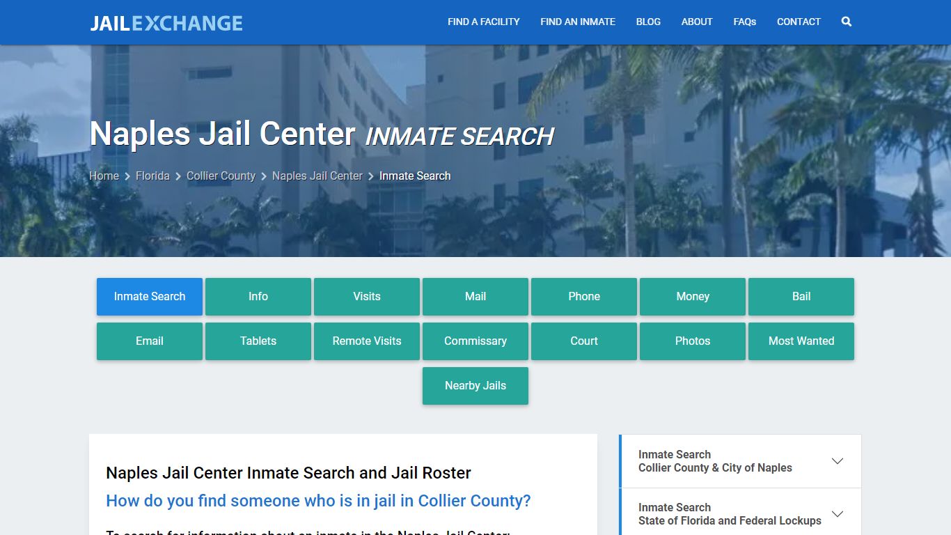 Inmate Search: Roster & Mugshots - Naples Jail Center, FL