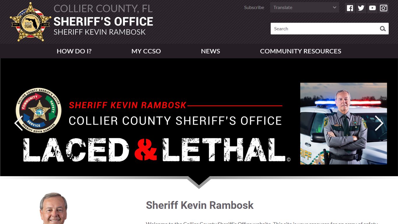 Collier County, FL Sheriff | Sheriff Kevin J Rambosk, Naples FL