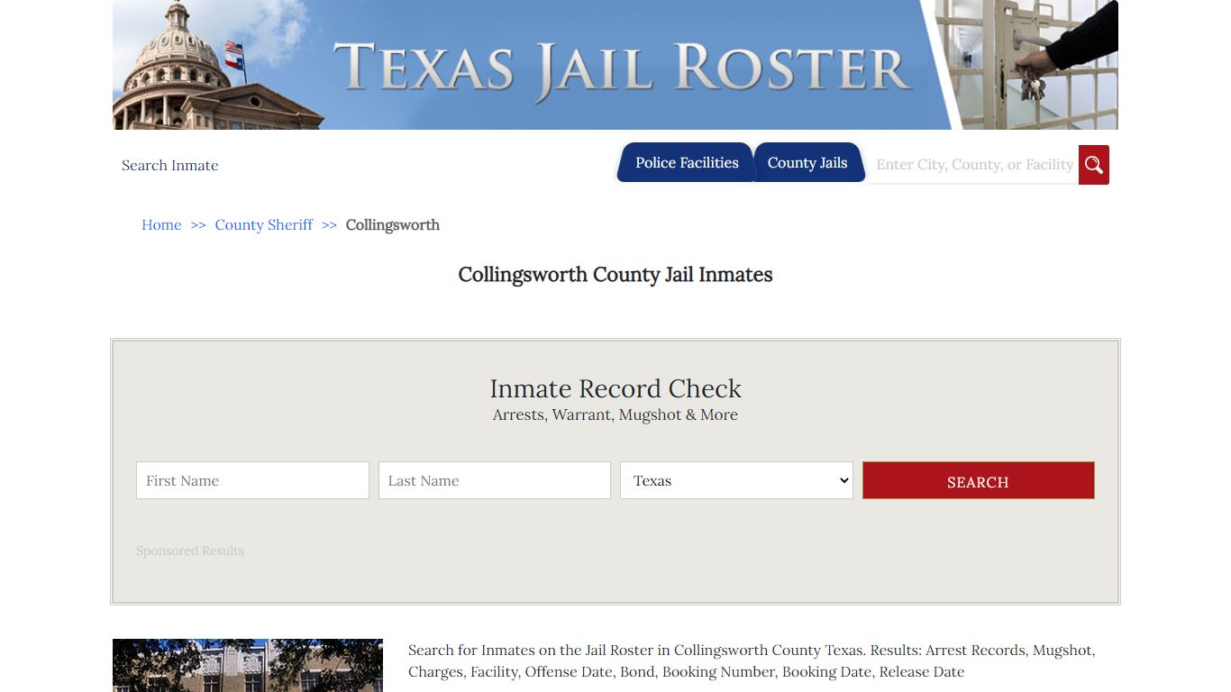 Collingsworth County Jail Inmates | Jail Roster Search