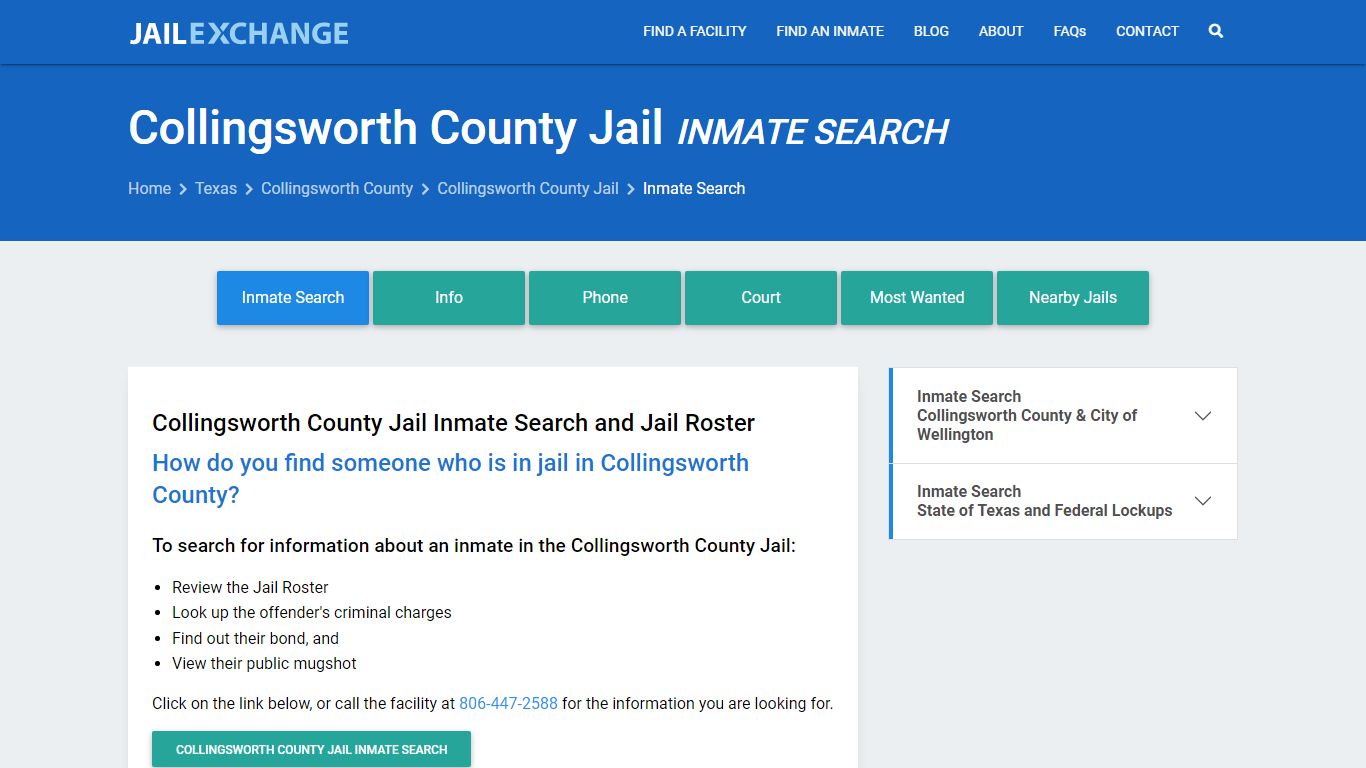 Collingsworth County Jail Inmate Search - Jail Exchange