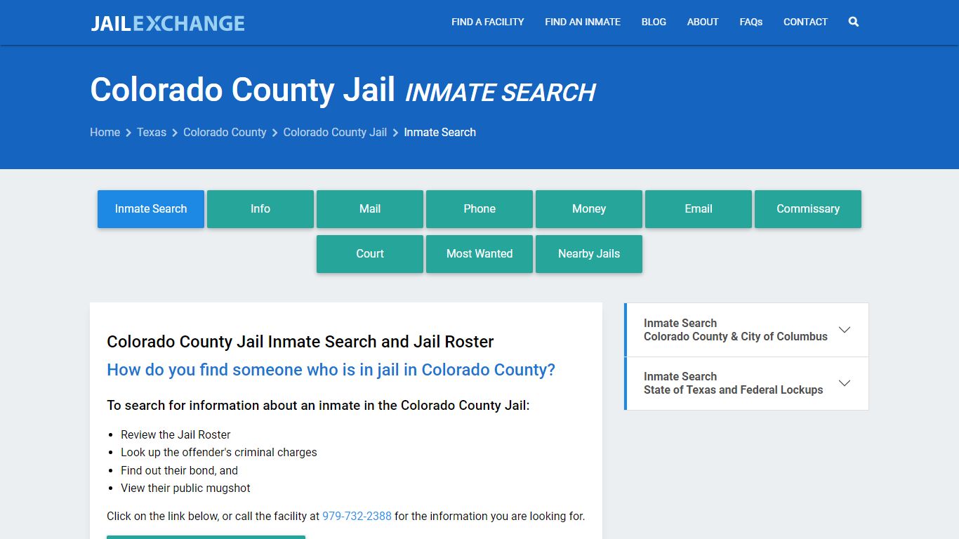 Inmate Search: Roster & Mugshots - Colorado County Jail, TX