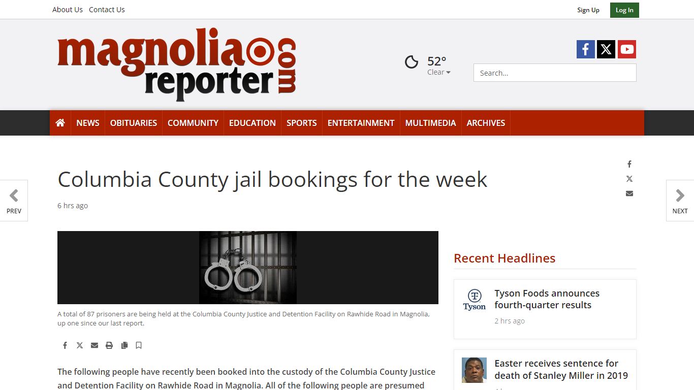 Columbia County jail bookings for the week | Public Records ...