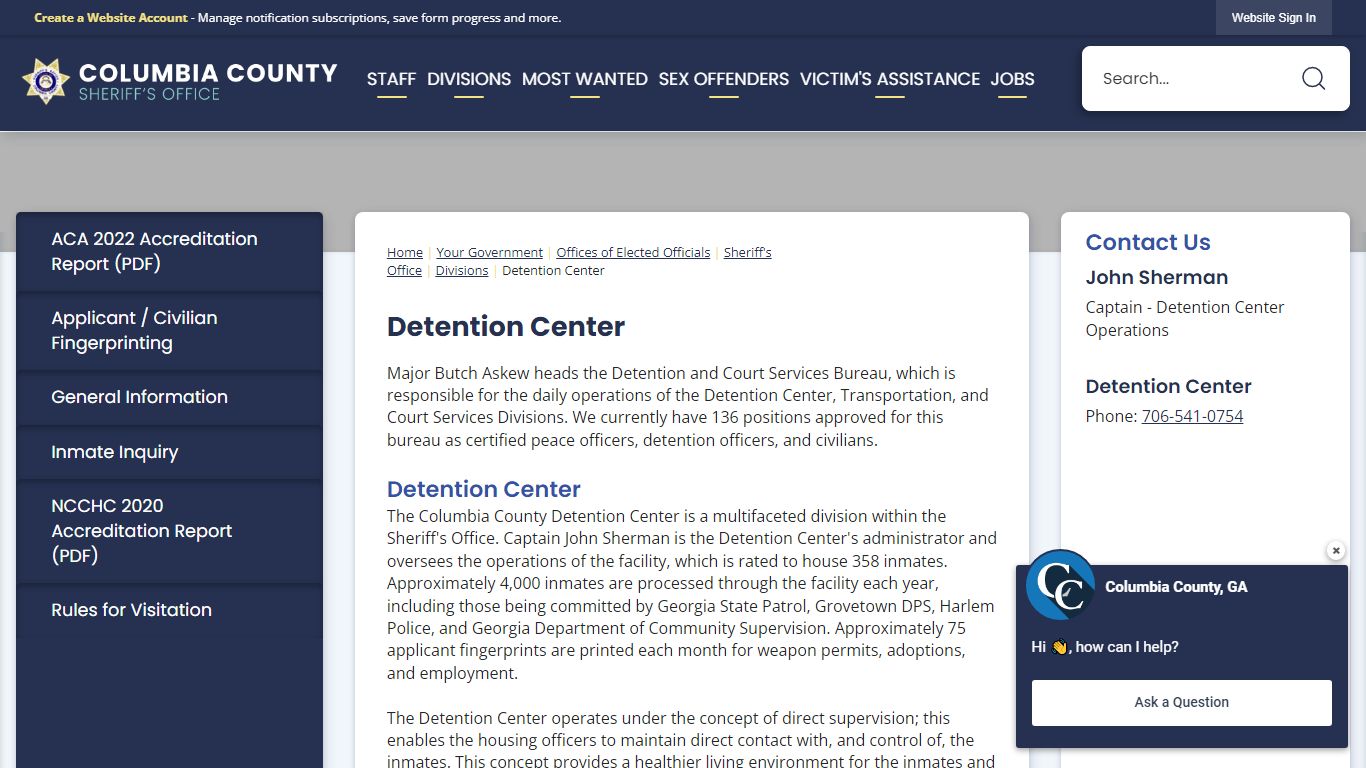 Detention Center | Columbia County, GA