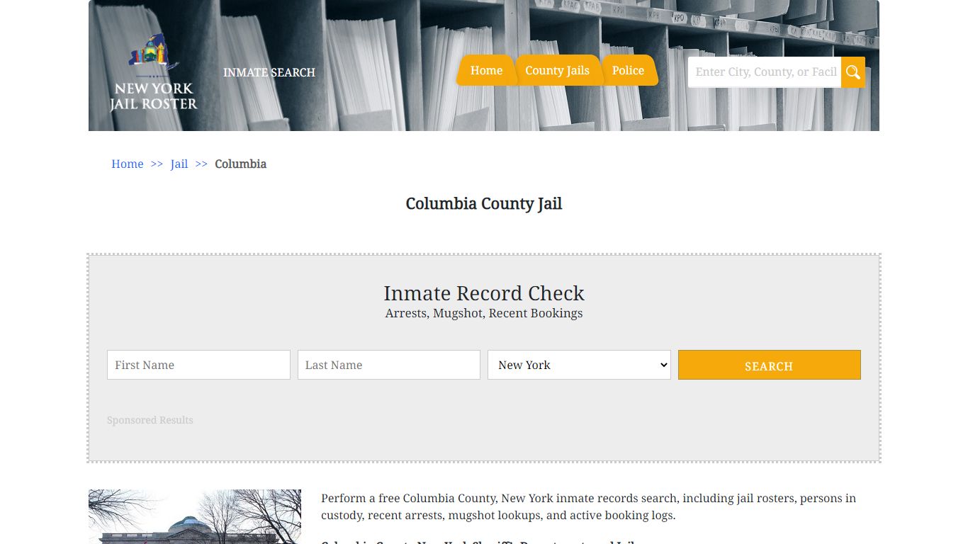 Columbia County Jail | Jail Roster Search