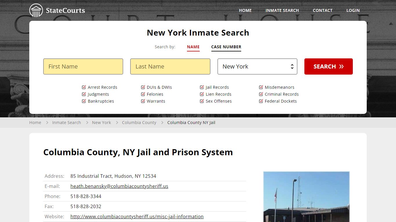 Columbia County NY Jail Inmate Records Search, New York - StateCourts