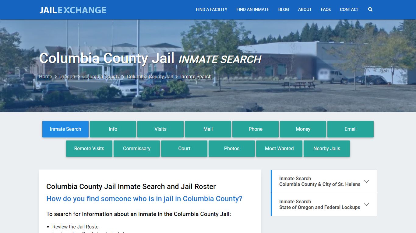 Columbia County Jail Inmate Search - Jail Exchange