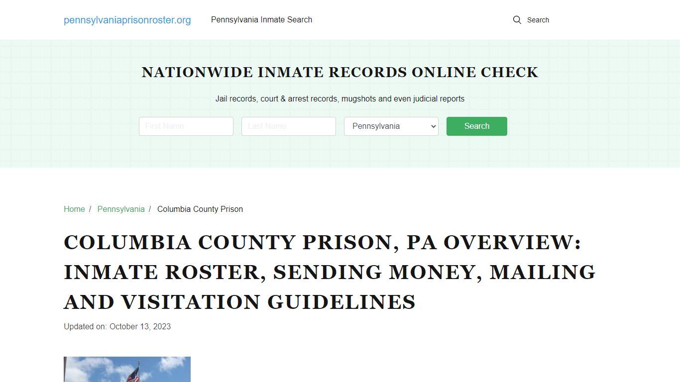 Columbia County Prison, PA: Offender Search, Visitation & Contact Info