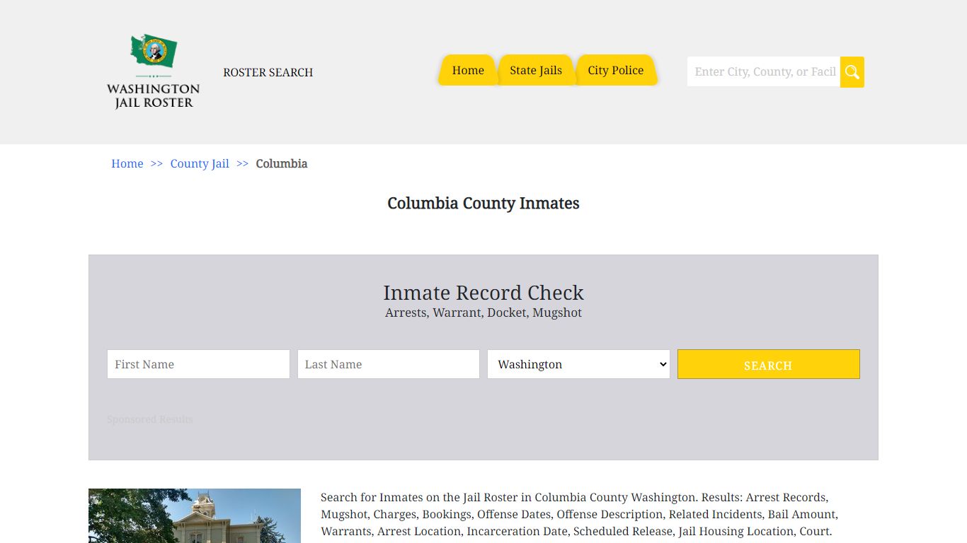 Columbia County Inmates | Jail Roster Search