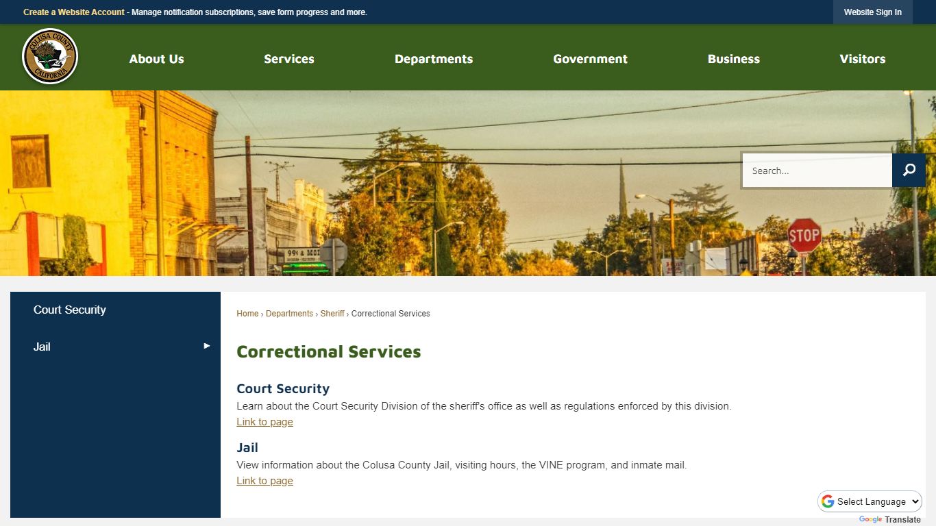 Correctional Services | Colusa County, CA - Official Website