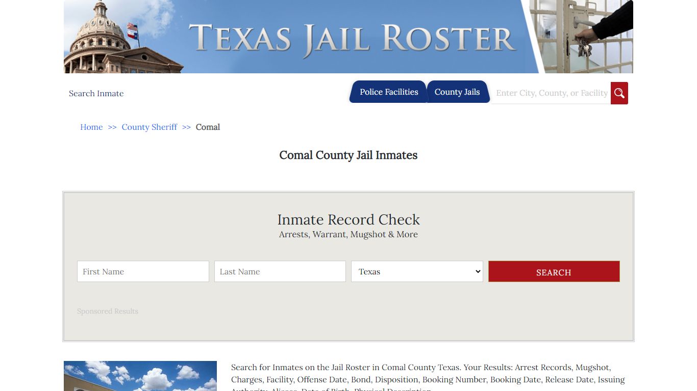 Comal County Jail Inmates | Jail Roster Search