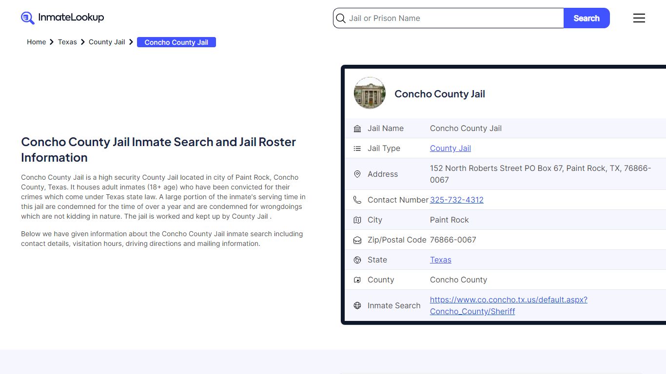 Concho County Jail (TX) Inmate Search Texas - Inmate Lookup