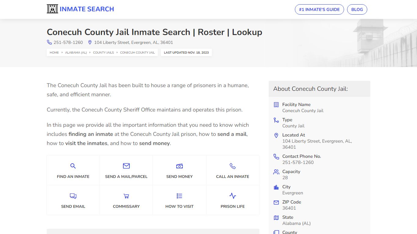 Conecuh County Jail Inmate Search | Roster | Lookup
