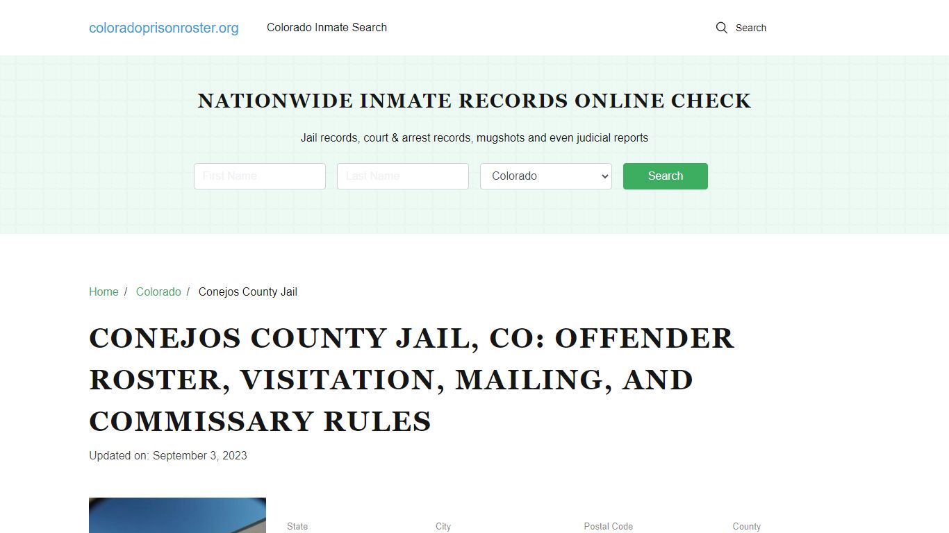 Conejos County Jail, CO: Inmate Lookup, Visitations, Contacs