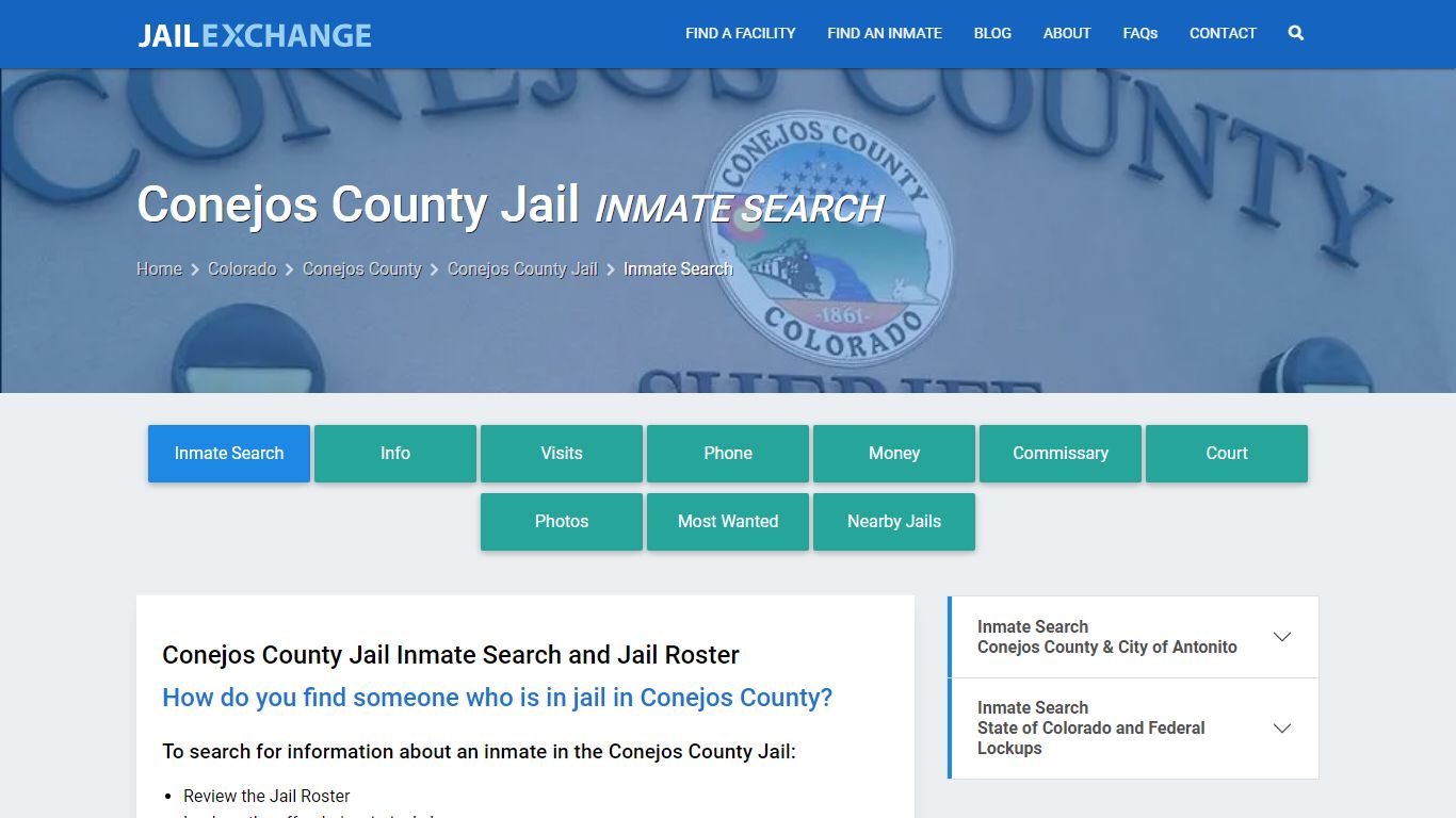 Conejos County Jail Inmate Search - Jail Exchange