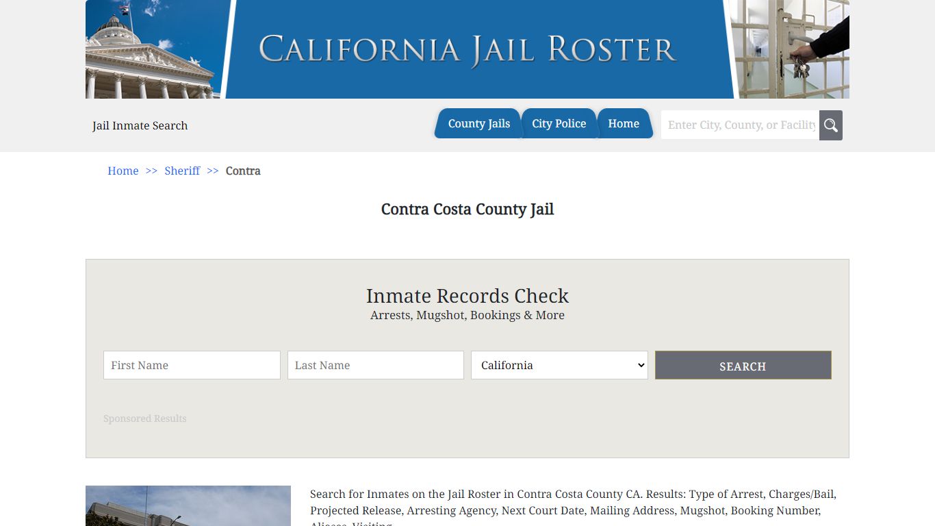 Contra Costa County Jail | Jail Roster Search