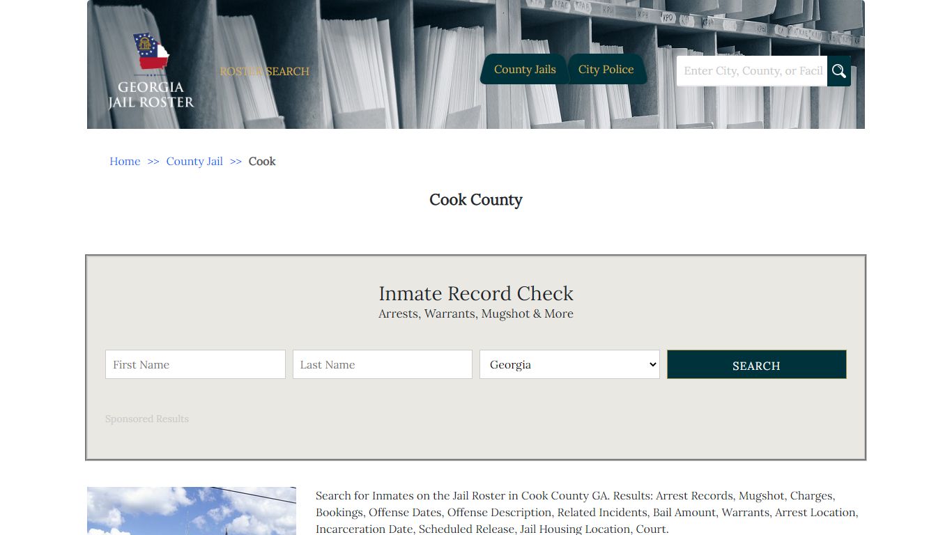 Cook County | Georgia Jail Inmate Search