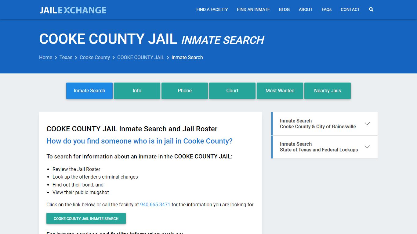 Inmate Search: Roster & Mugshots - COOKE COUNTY JAIL, TX
