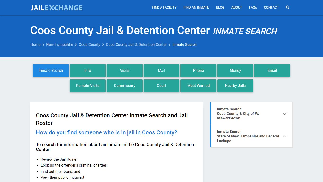 Coos County Jail & Detention Center Inmate Search