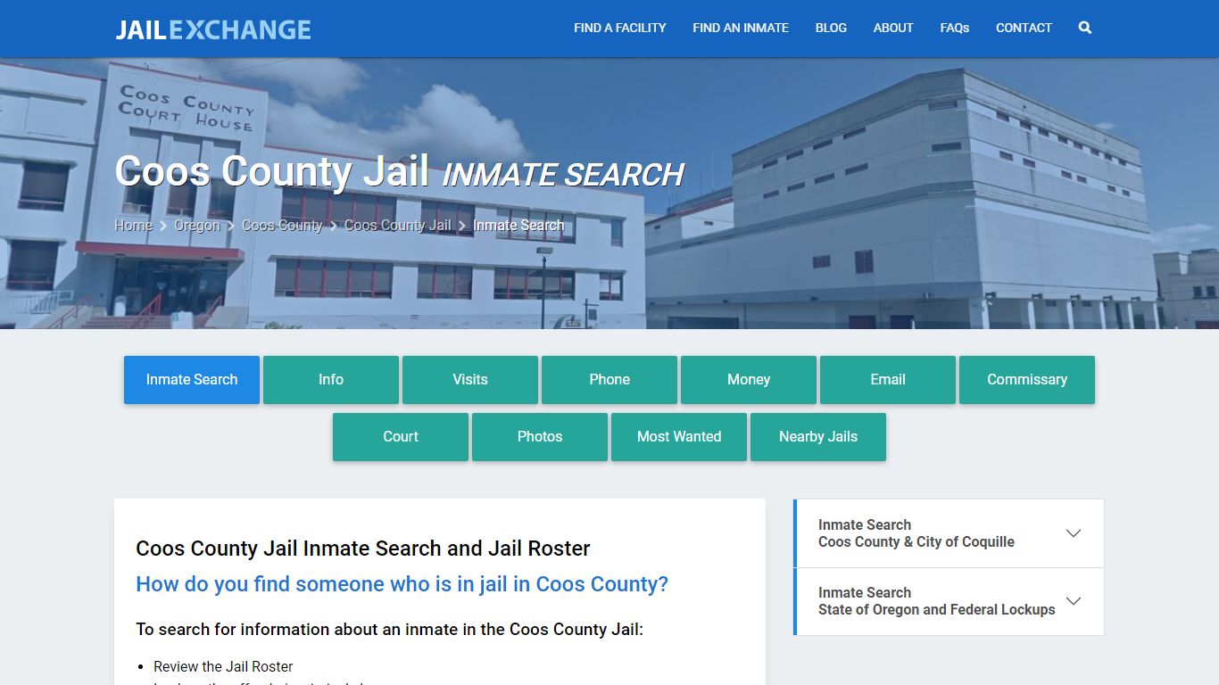 Coos County Jail Inmate Search - Jail Exchange