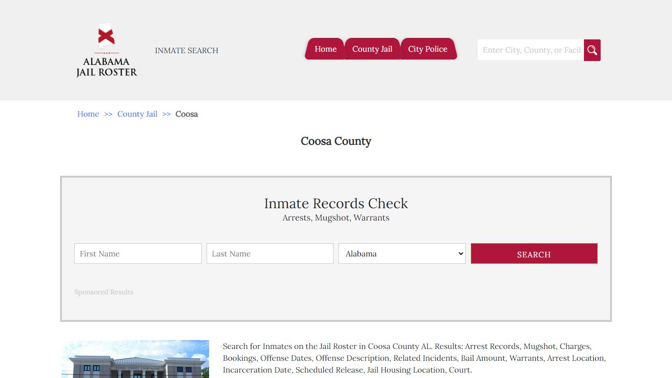 Coosa County | Alabama Jail Inmate Search