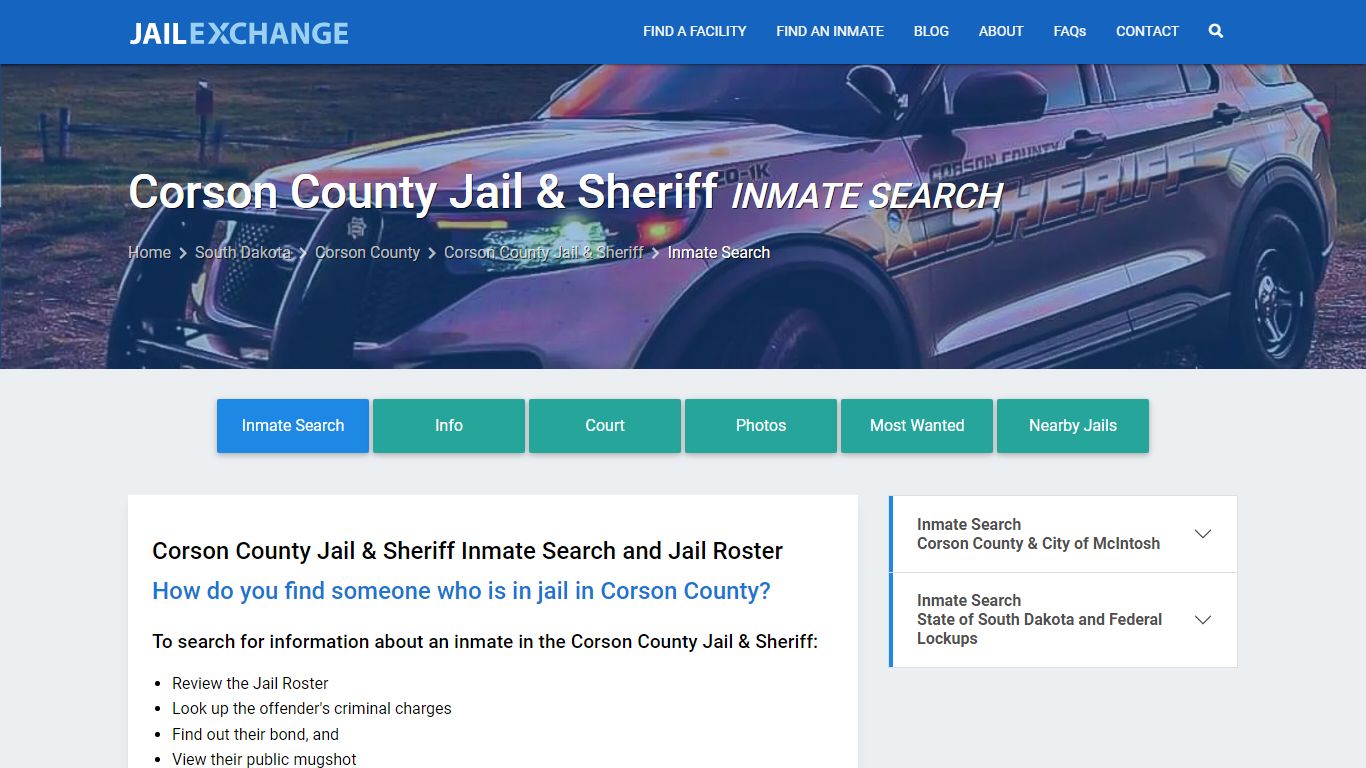 Corson County Jail & Sheriff Inmate Search - Jail Exchange