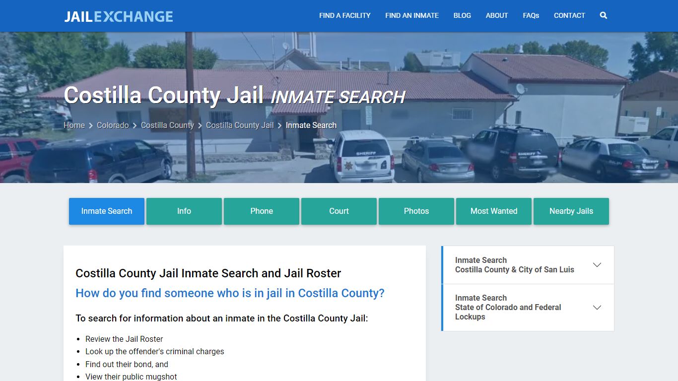 Costilla County Jail Inmate Search - Jail Exchange