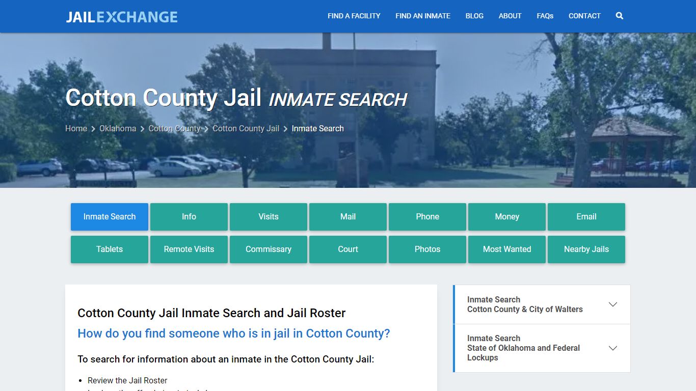Inmate Search: Roster & Mugshots - Cotton County Jail, OK