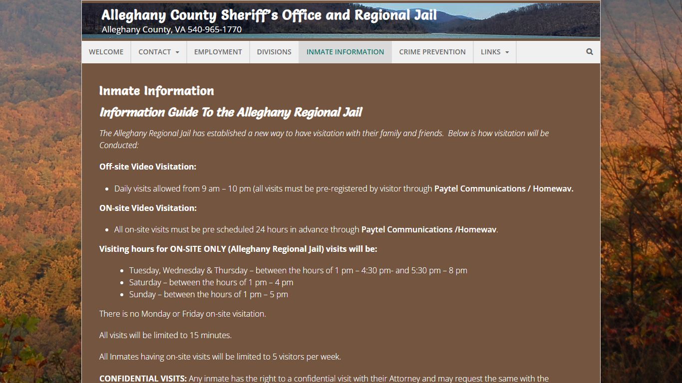 Inmate Information | Alleghany County Sheriff’s Office and Regional Jail