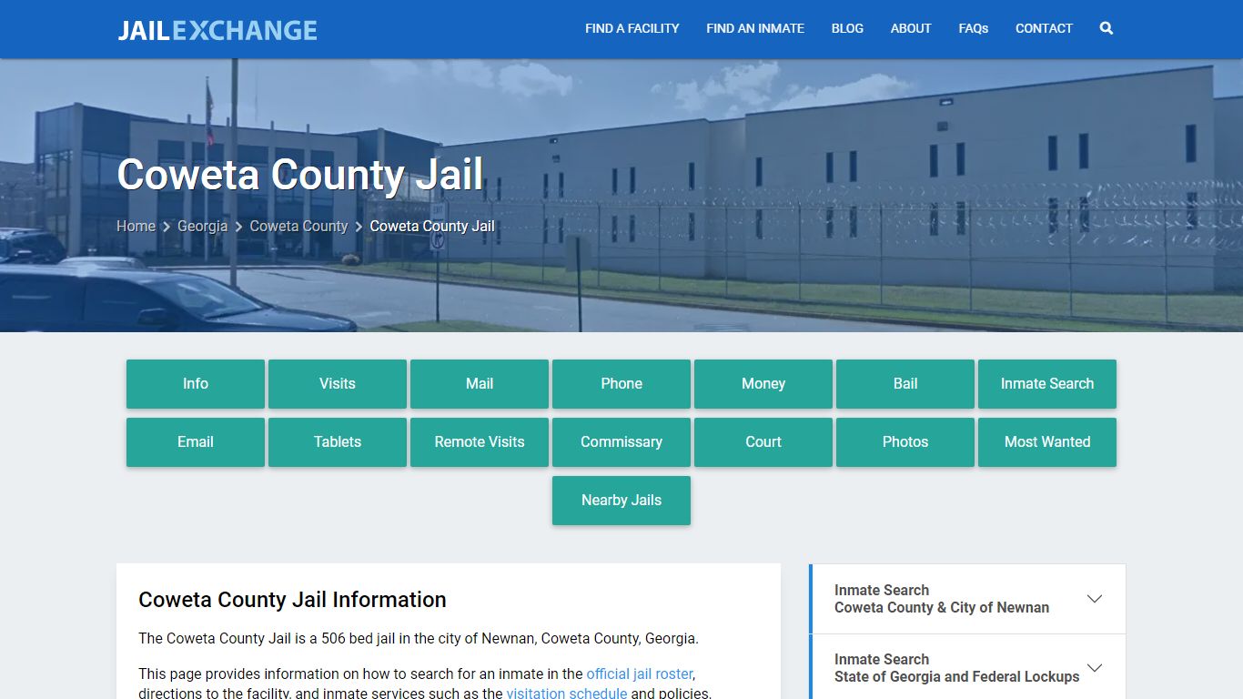 Coweta County Jail, GA Inmate Search, Information