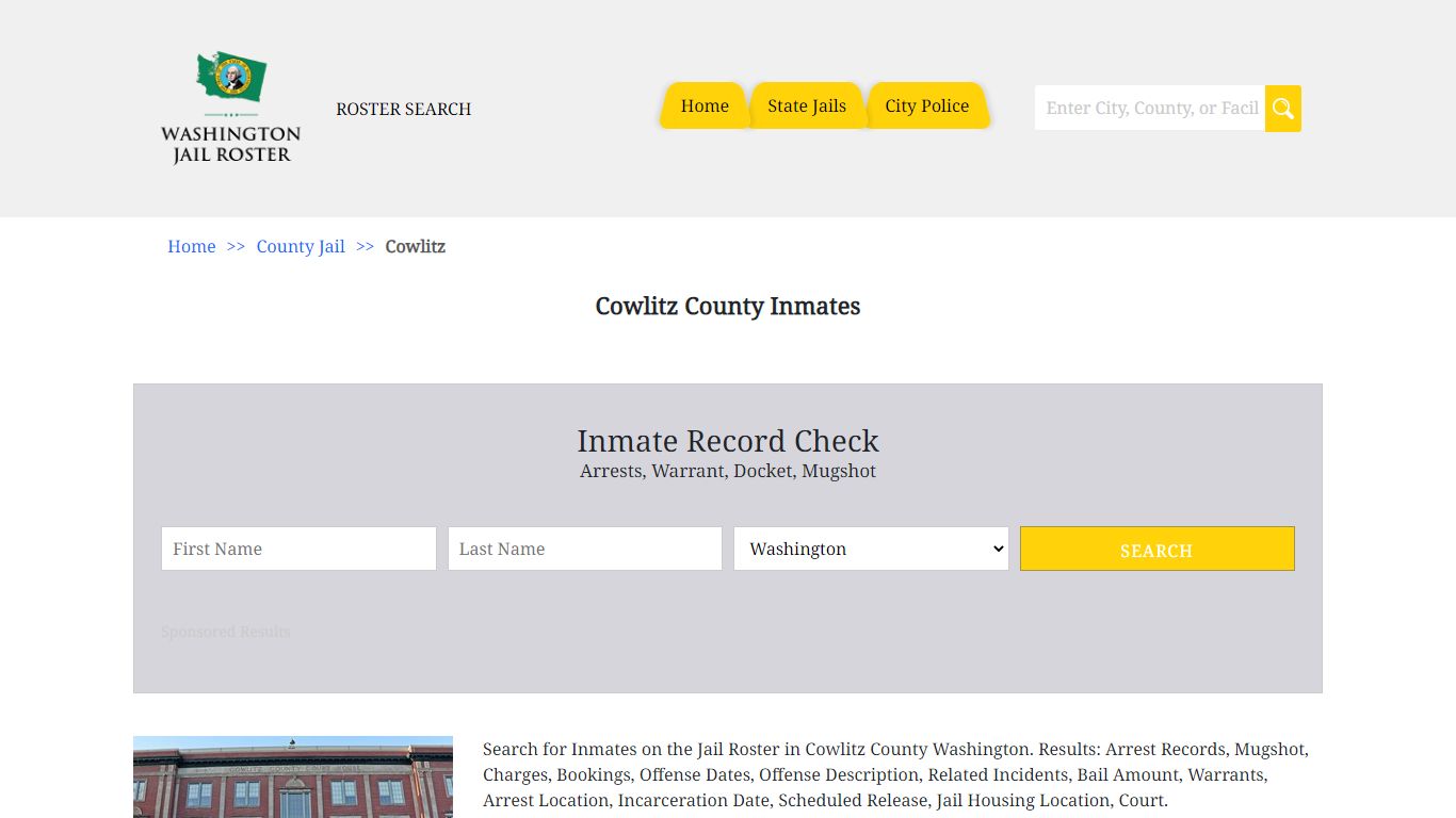 Cowlitz County Inmates | Jail Roster Search