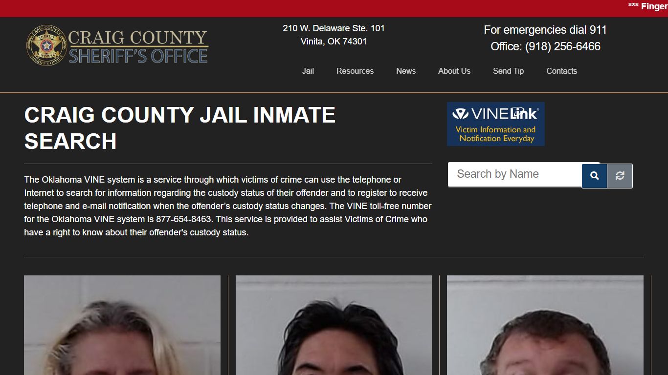 Inmate Search - Craig County Jail