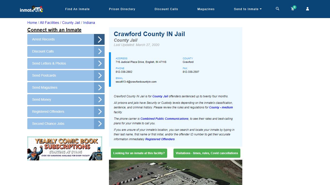 Crawford County IN Jail - Inmate Locator - English, IN