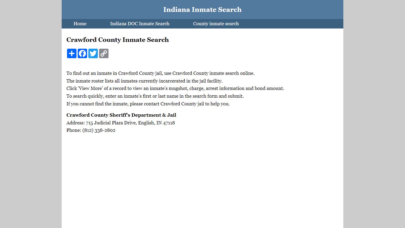 Crawford County Inmate Search
