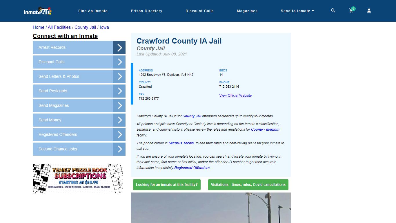 Crawford County IA Jail - Inmate Locator - Denison, IA