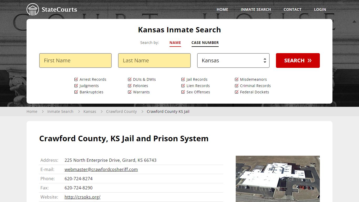 Crawford County KS Jail Inmate Records Search, Kansas - StateCourts