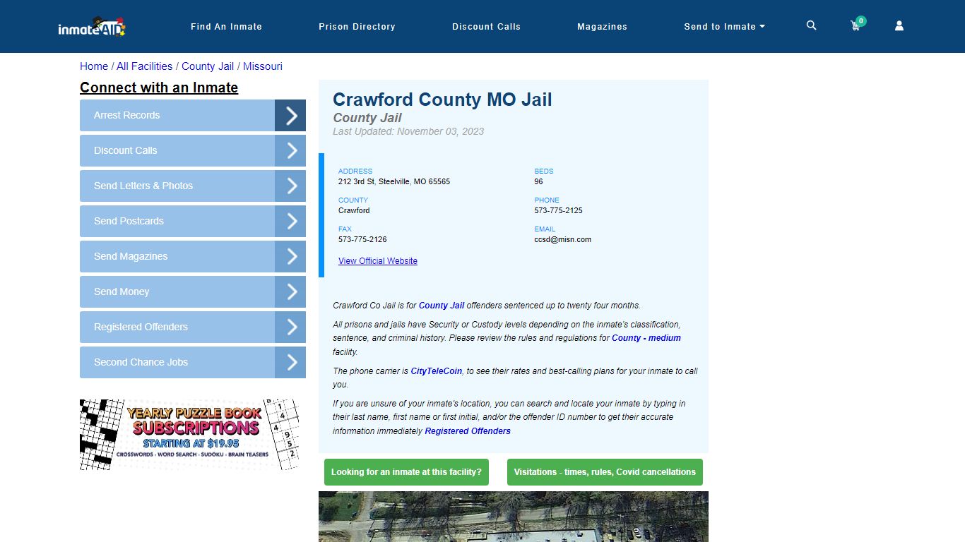 Crawford County MO Jail - Inmate Locator - Steelville, MO