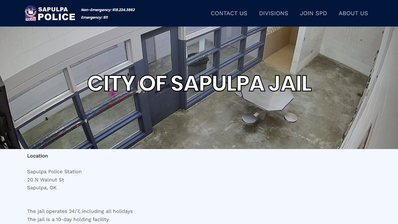 Jail – Sapulpa Police Department