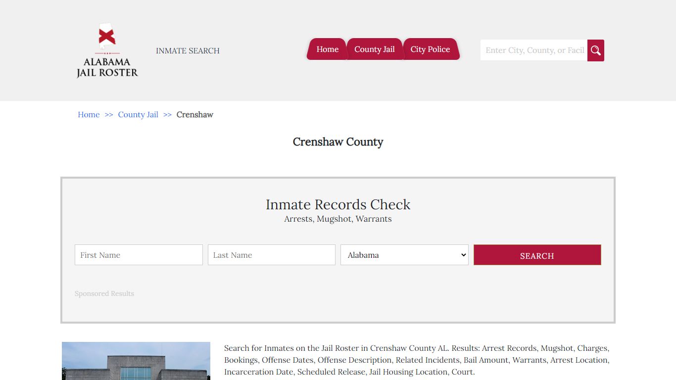 Crenshaw County | Alabama Jail Inmate Search