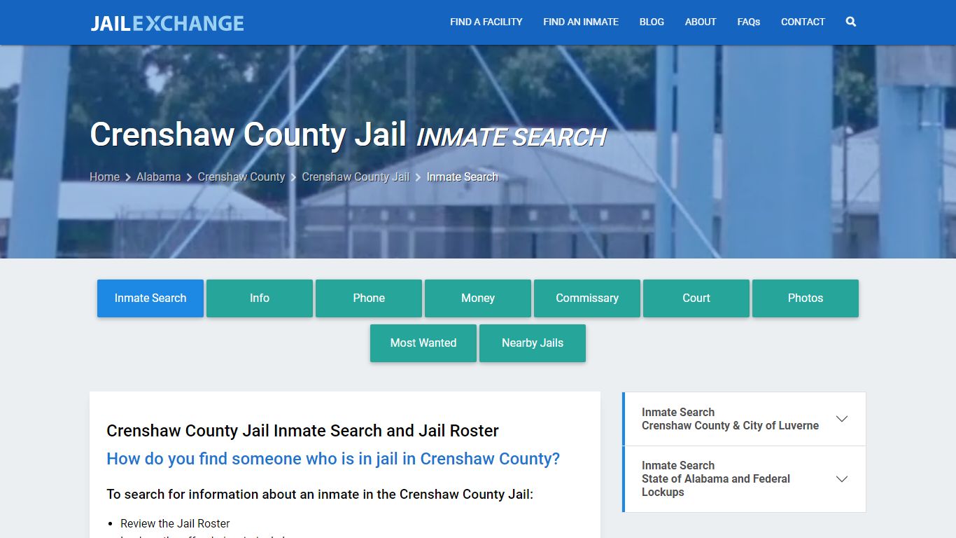 Inmate Search: Roster & Mugshots - Crenshaw County Jail, AL